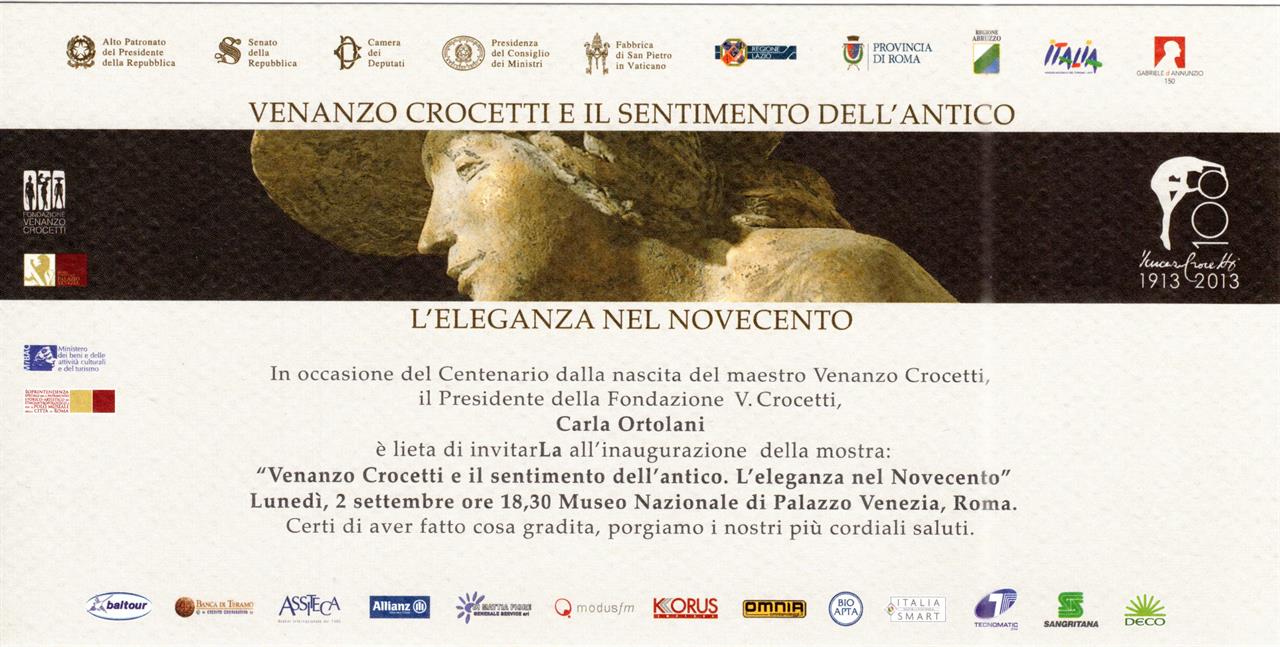 VENANZO CROCETTI E IL SENTIMENTO DELL’ANTICO. L’eleganza nel Novecento