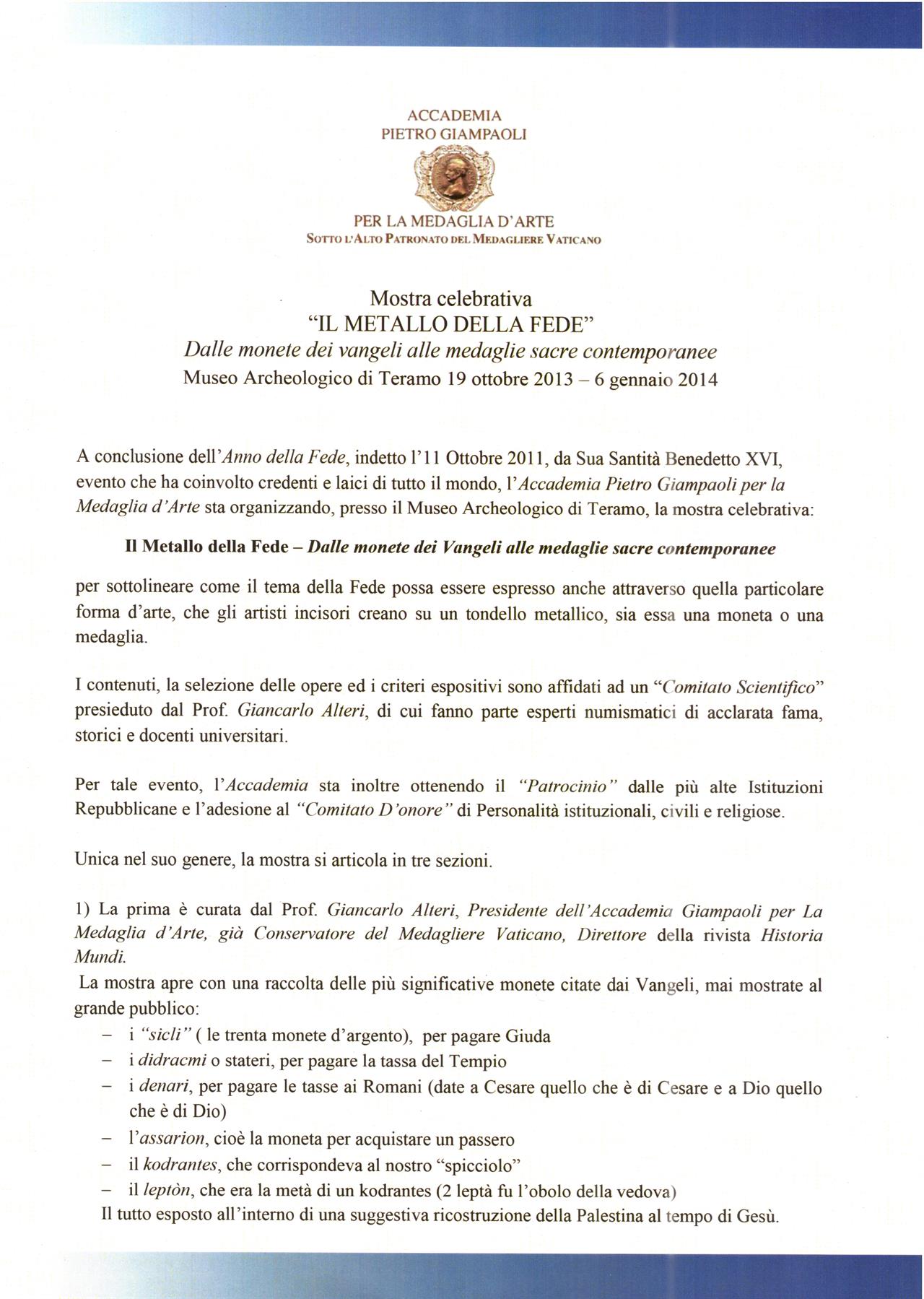 IL METALLO DELLA FEDE