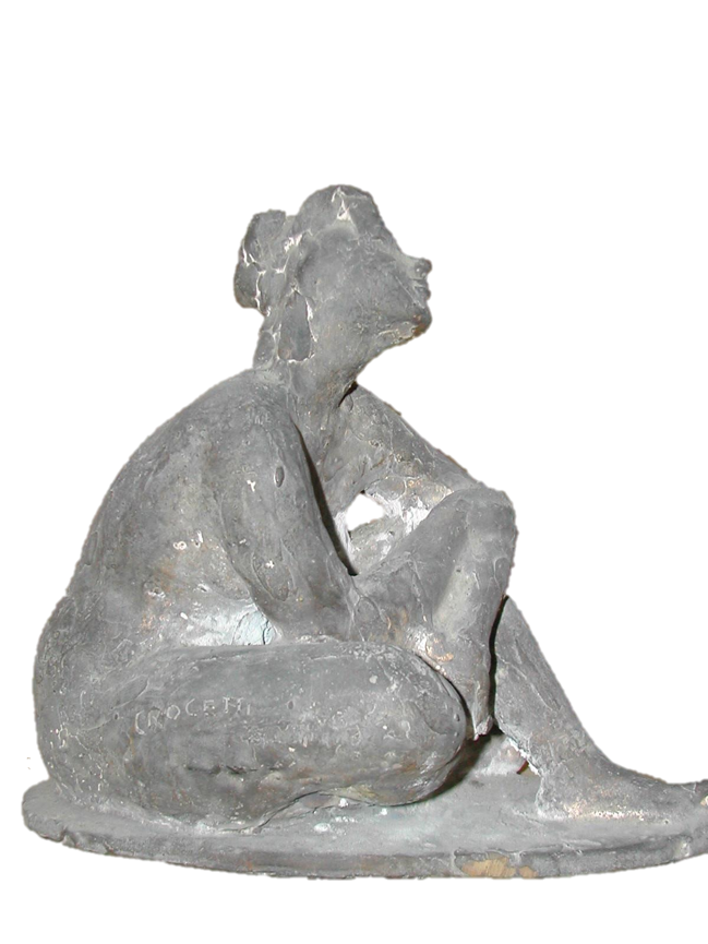 Donna accovacciata